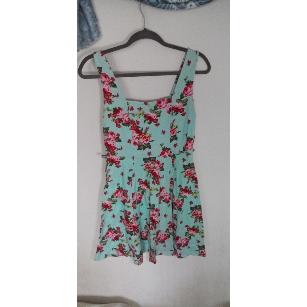 Green and floral dress